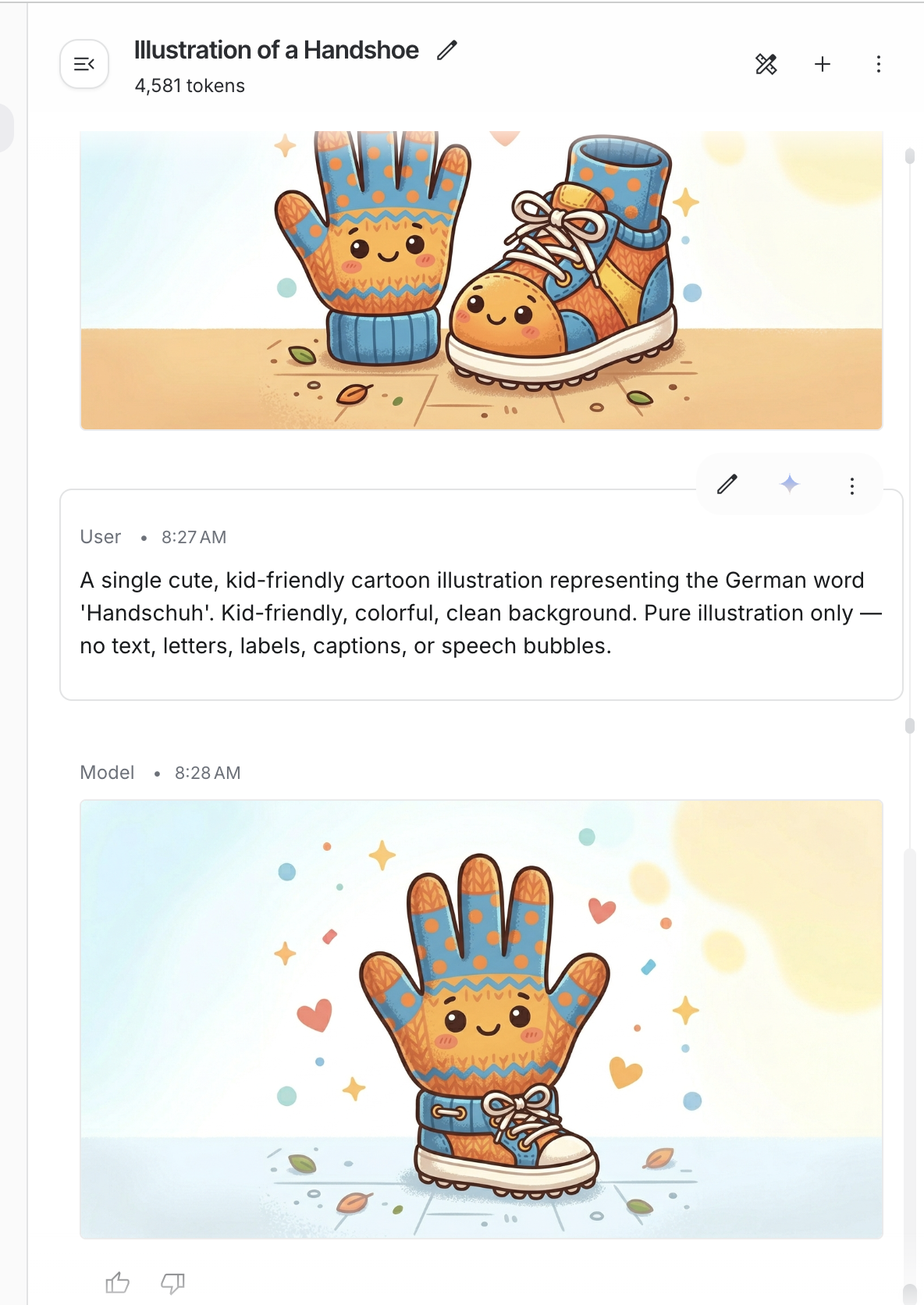 AI-generated illustration for 'Handschuhe' — a hand and a shoe, literally